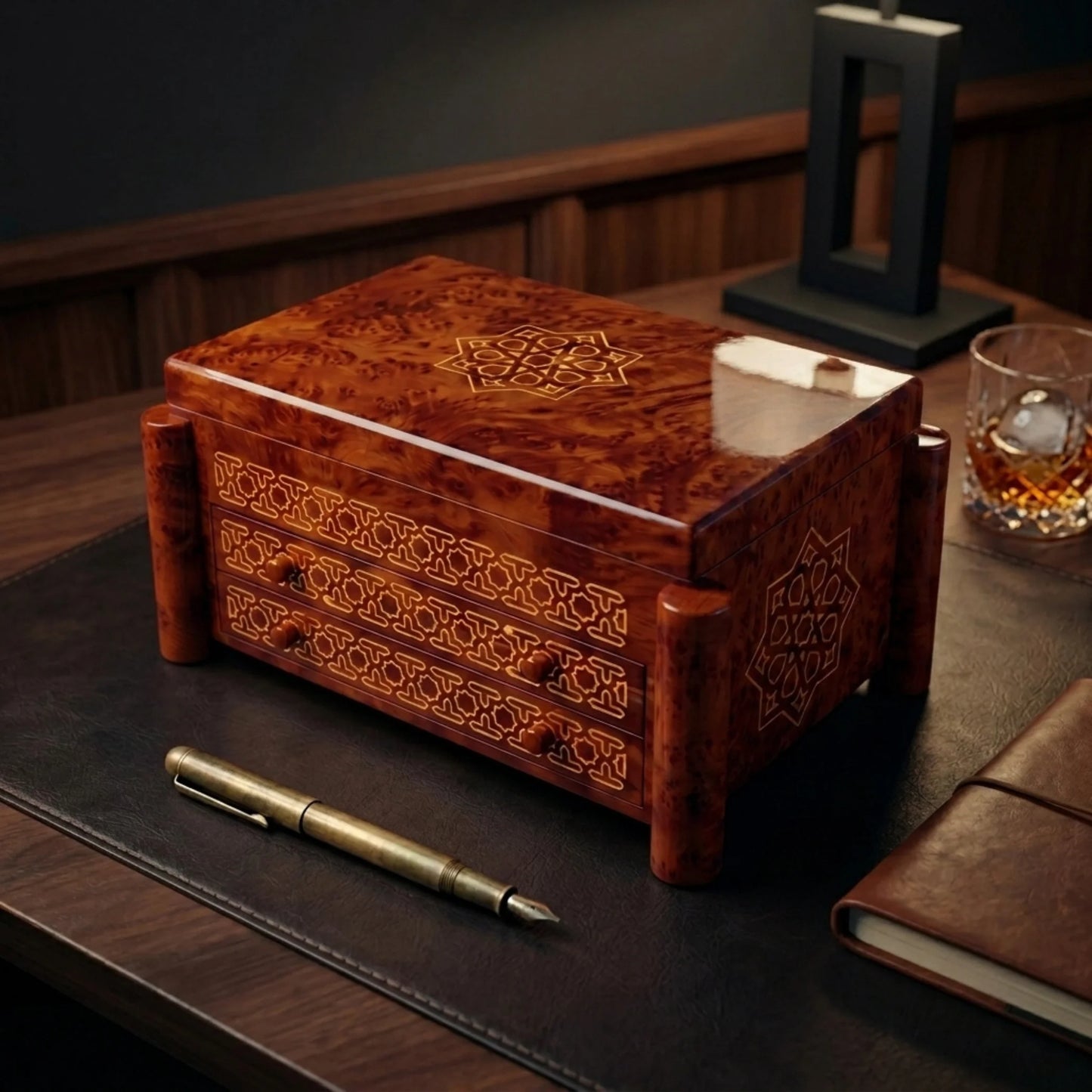 Pandora Marrakech thuya wood jewelry box gift packaging luxury artisan box