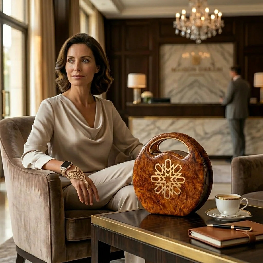 The Medina Tote | Thuya Burl & Leather